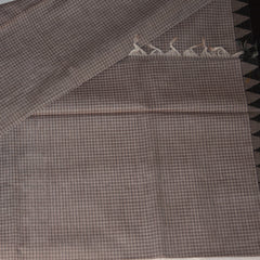 Kanchi Cotton Black and Ash saree with thread boarder