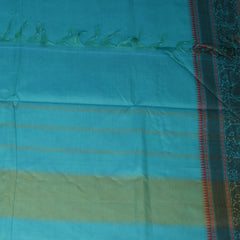 kanchi Cotton Blue saree with thread boarder