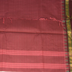 kanchi Cotton Maroon Checks saree with Thread Boarder