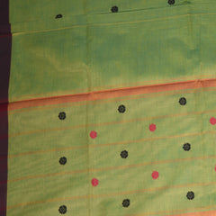Kanchi Cotton Sea green saree with thread boarder