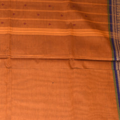 Kanchi Cotton Orange saree with thread boarder