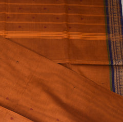 Kanchi Cotton Orange saree with thread boarder