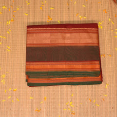 kanchi Cotton Maroon saree with thead boarder