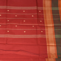 kanchi Cotton Maroon saree with thead boarder
