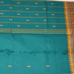 Kanchi Cotton Rama green saree with thread boarder