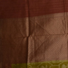 Gold Benares Chanderi Saree with Light Coral Zari Border