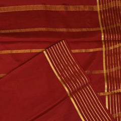 Mysore Crepe Silk Crimson Red Saree