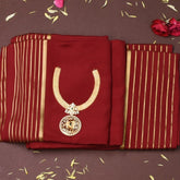 Mysore Crepe Silk Crimson Red Saree