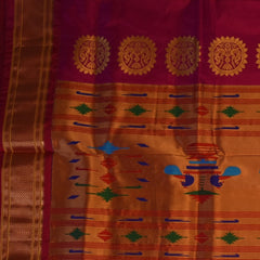 Gadwal paithani pure silk Violet Saree with Blouse