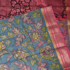 Chanderi saree Sky blue saree with jari Boarder