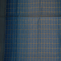 Benarasi cora cotton shot blue saree with jari work