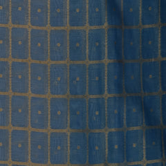 Benarasi cora cotton shot blue saree with jari work