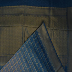 Benarasi cora cotton shot blue saree with jari work