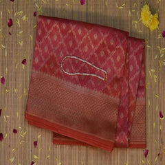 Benarasi cora pink mix saree with jari work boarder