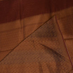 Benarasi tissue silk brick brown saree with jari work
