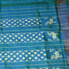 pochampally pure silk light sea green saree with jari boarder