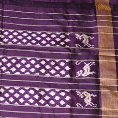 pochampally pure silk royal purple saree with jari border