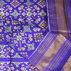 pochampally pure silk royal blue saree with jari boarder