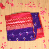 pochampally pure silk purple saree with jari border