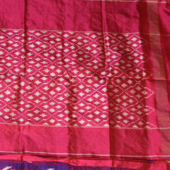 pochampally pure silk purple saree with jari border