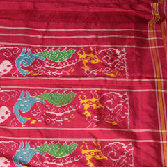 pochampally pure silk magenta pink saree