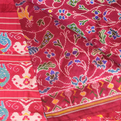 pochampally pure silk magenta pink saree