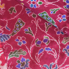 pochampally pure silk magenta pink saree