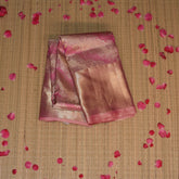 pure kanchi silk goldish pink saree with full jari