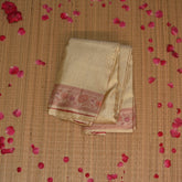 pure kanchi silk cream saree with meenakari work