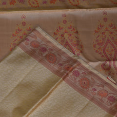 pure kanchi silk cream saree with meenakari work