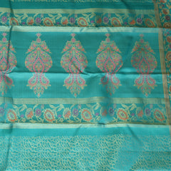 pure kanchi silk sea green saree with meenakari work