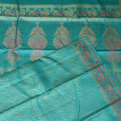 pure kanchi silk sea green saree with meenakari work