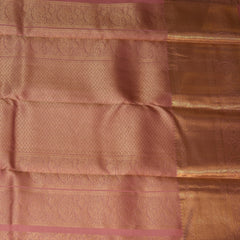 pure kanchivaram silk baby pink saree with full jari
