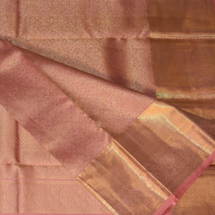 pure kanchivaram silk baby pink saree with full jari