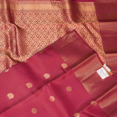 pure kanchivaram silk megenta pink saree with jari boarder