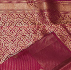 pure kanchivaram silk megenta pink saree with jari boarder