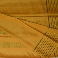 mysore pure crepe silk yellow saree with zari border
