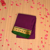 Mysore pure crepe silk deep wine saree with jari border