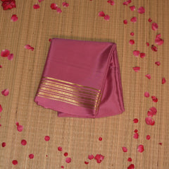 Mysore crepe silk baby pink saree with jari border