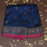 4396 Art silk benarasi blue saree with jari work