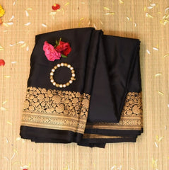 Banarasi Black Saree Jari Boarder with Blouse