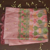 4404 semi tussur rose gold saree