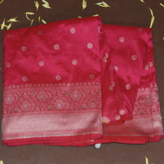 4408 Art silk benarasi rani pink saree with jari work