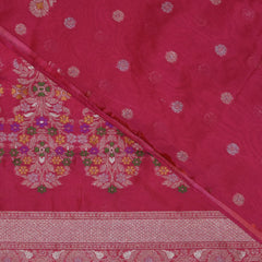 4408 Art silk benarasi rani pink saree with jari work