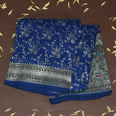 4409 Art silk benarasi blue saree with paithani boarder