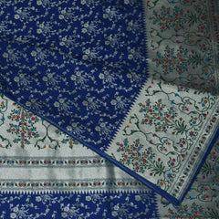4409 Art silk benarasi blue saree with paithani boarder