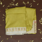 4411 pure tussur light yellow saree with printed boarder