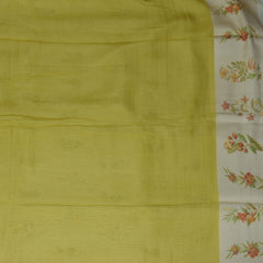 4411 pure tussur light yellow saree with printed boarder