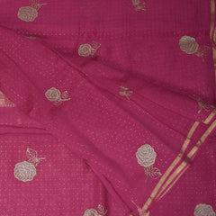 4414 pure tussur magenta pink saree with jari motifs