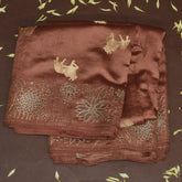 4418 pure tussur saree with peach saree with jari work
